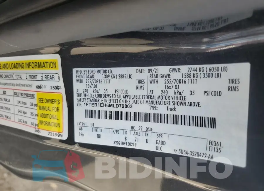 1FTER1EH6MLD79803 Photo# 13