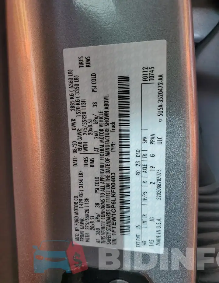 1FTEW1CP6LKF00403 Photo# 12