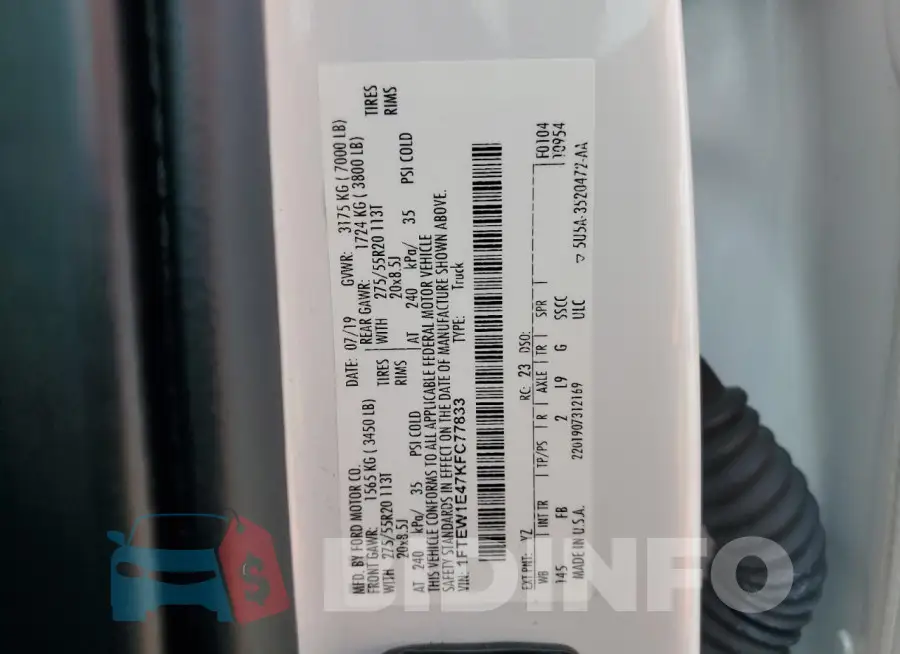 1FTEW1E47KFC77833 Photo# 13