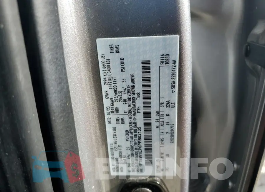 1FTEW1EP6PFB02135 Photo# 13