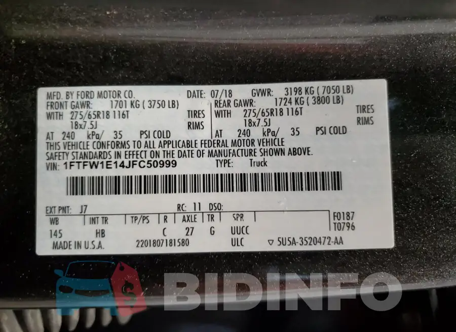 1FTFW1E14JFC50999 Photo# 12