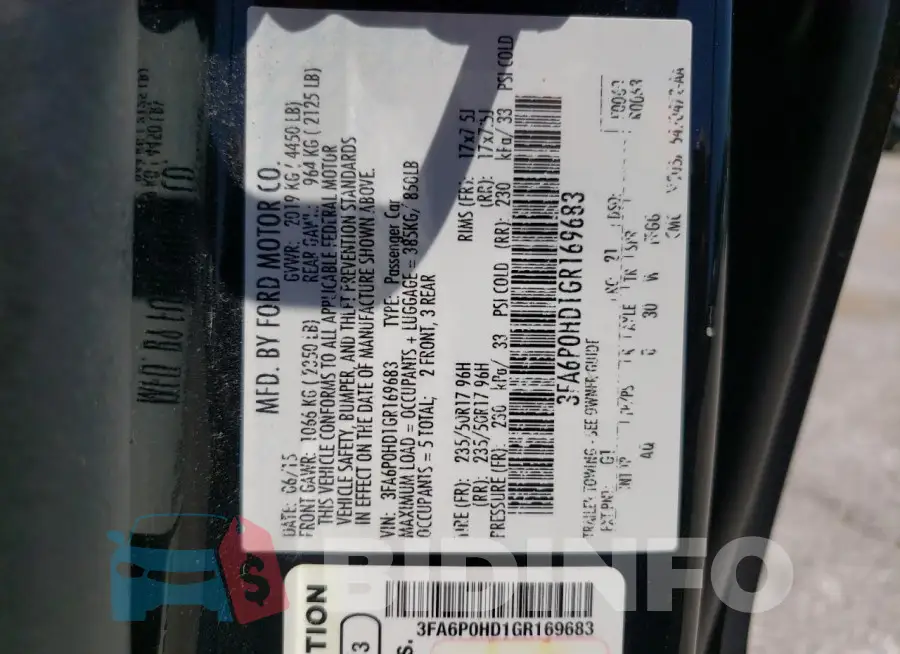 3FA6P0HD1GR169683 Photo# 13