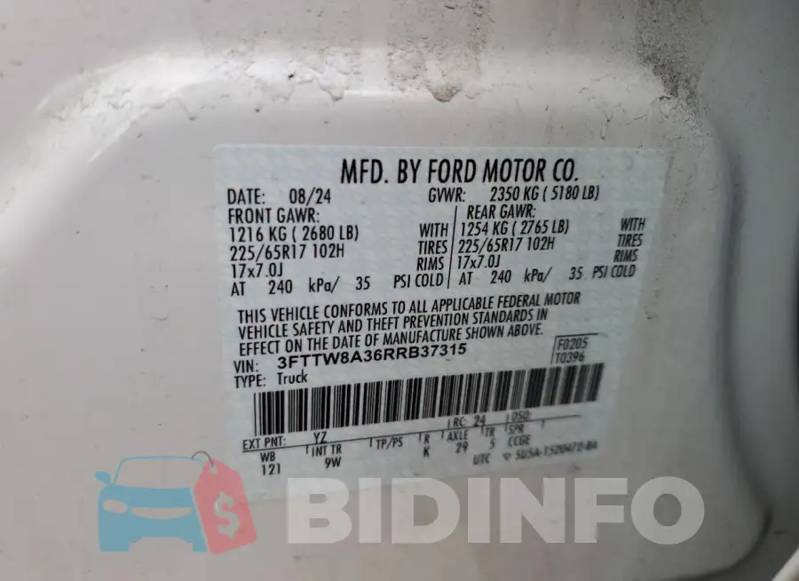 3FTTW8A36RRB37315 Photo# 12