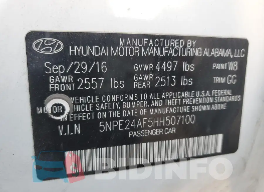 5NPE24AF5HH507100 Photo# 12