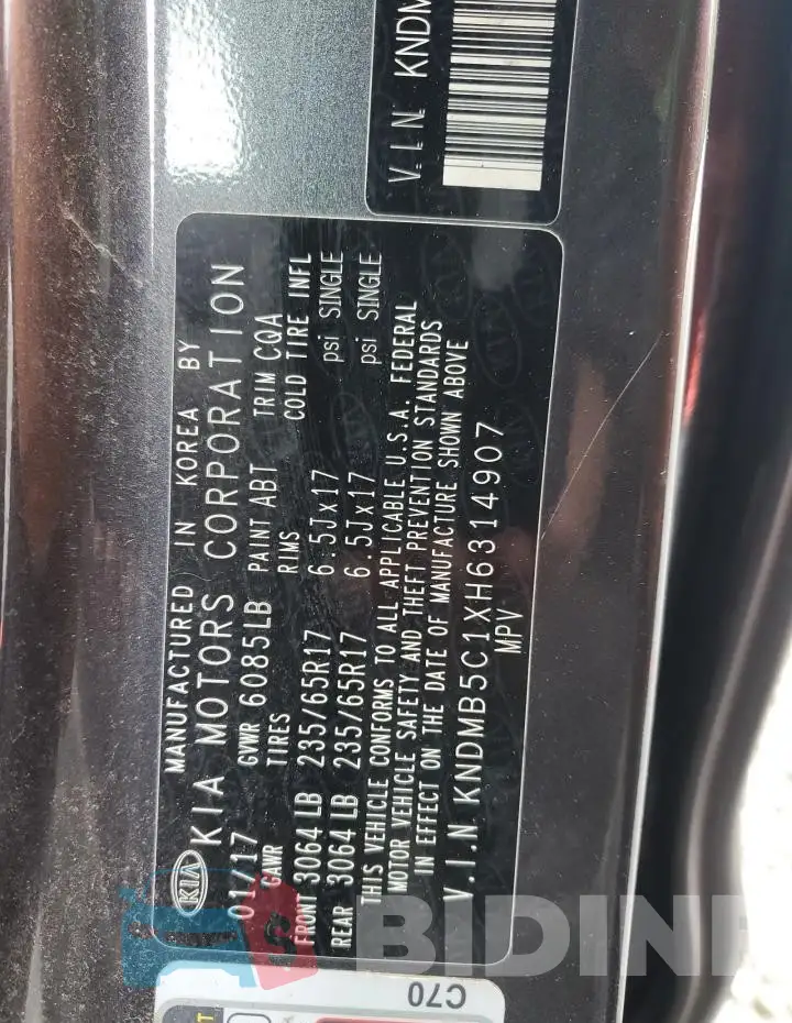 KNDMB5C1XH6314907 Photo# 13