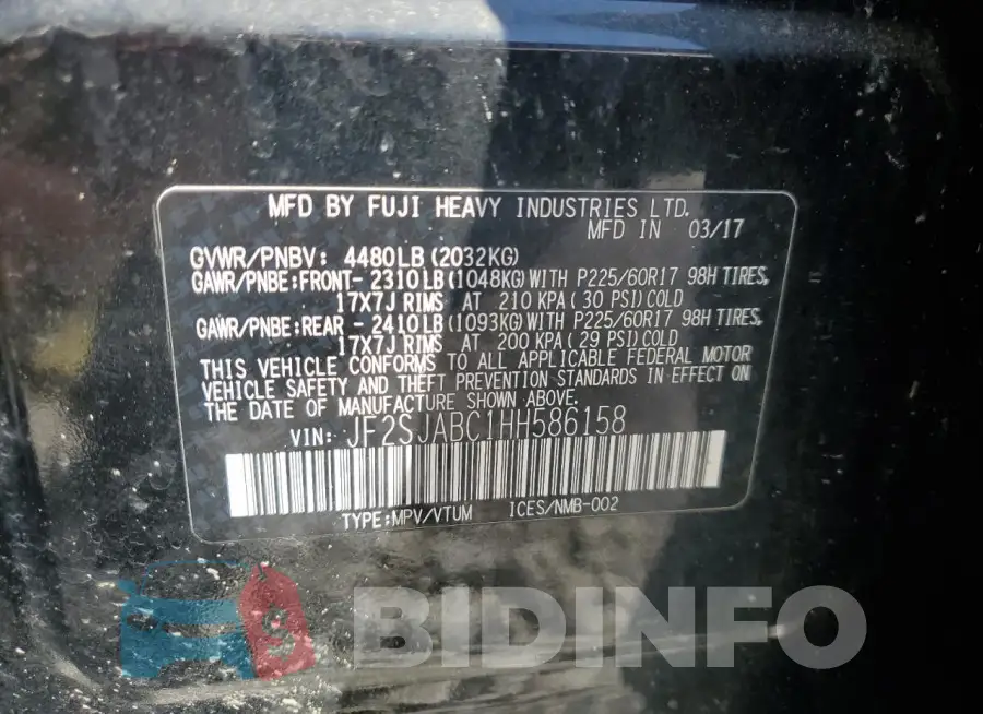 JF2SJABC1HH586158 Photo# 13