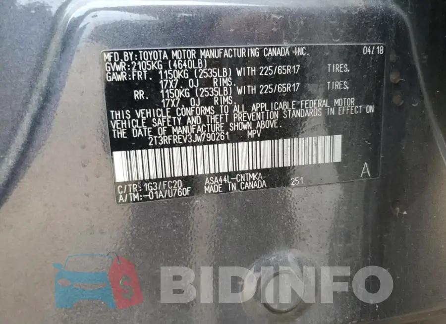 2T3RFREV3JW790261 Photo# 13