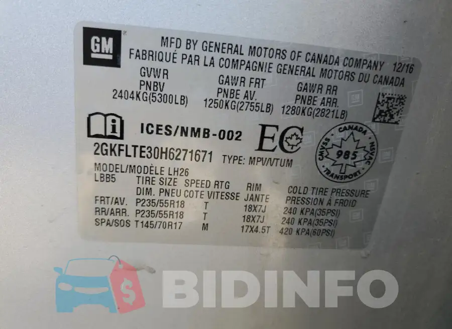 2GKFLTE30H6271671 Photo# 13