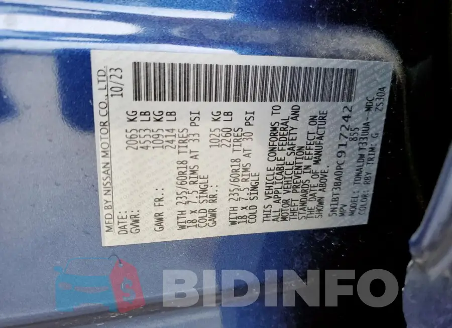 5N1BT3BA0PC917242 Photo# 13
