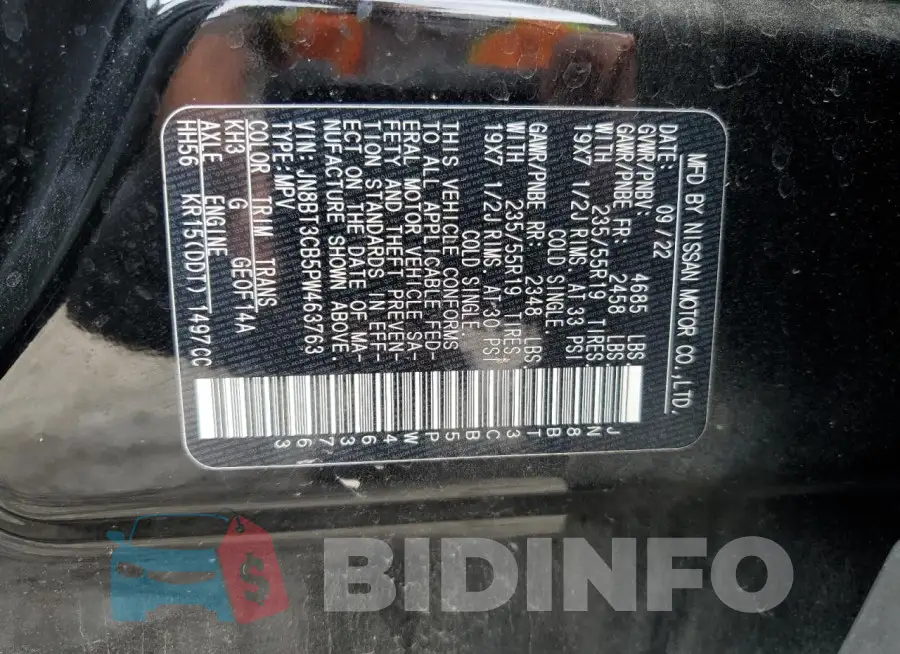JN8BT3CB5PW463763 Photo# 13