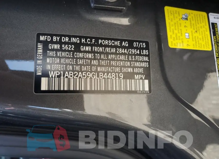 WP1AB2A59GLB44819 Photo# 13