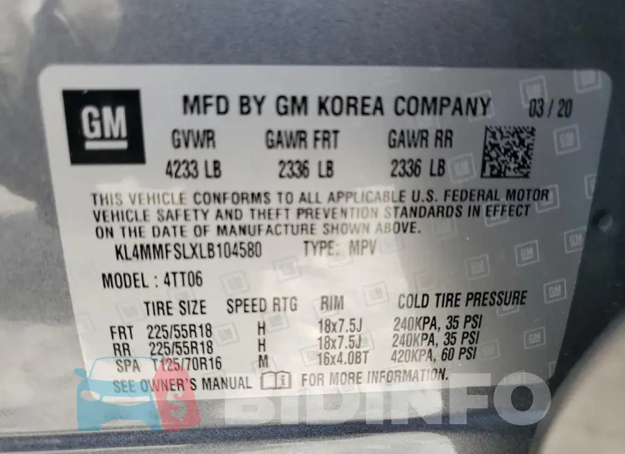 KL4MMFSLXLB104580 Photo# 14