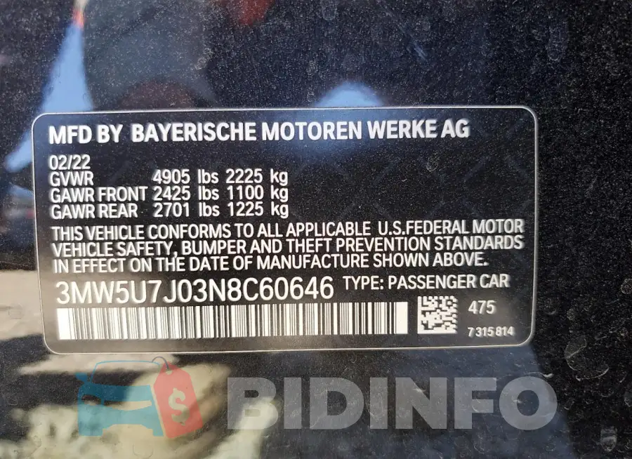 3MW5U7J03N8C60646 Photo# 12