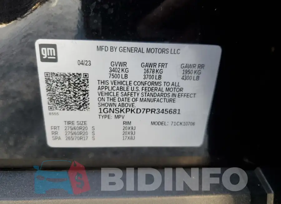 1GNSKPKD7PR345681 Photo# 13