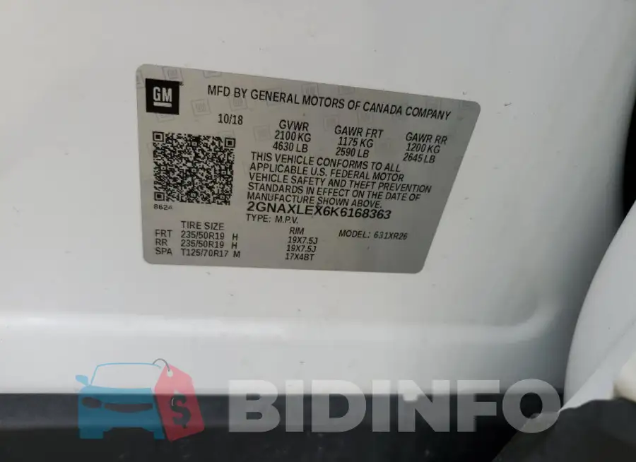 2GNAXLEX6K6168363 Photo# 12