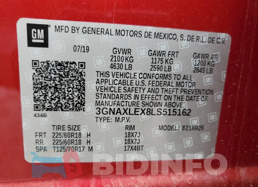 3GNAXLEX8LS515162 Photo# 14