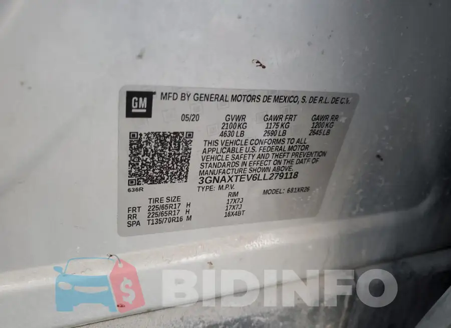 3GNAXTEV6LL279118 Photo# 13
