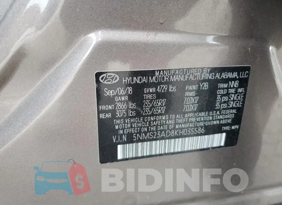 5NMS23AD8KH035586 Photo# 14