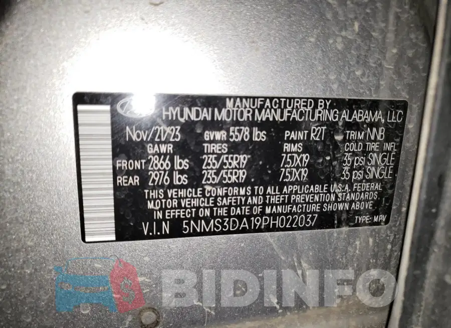 5NMS3DA19PH022037 Photo# 13