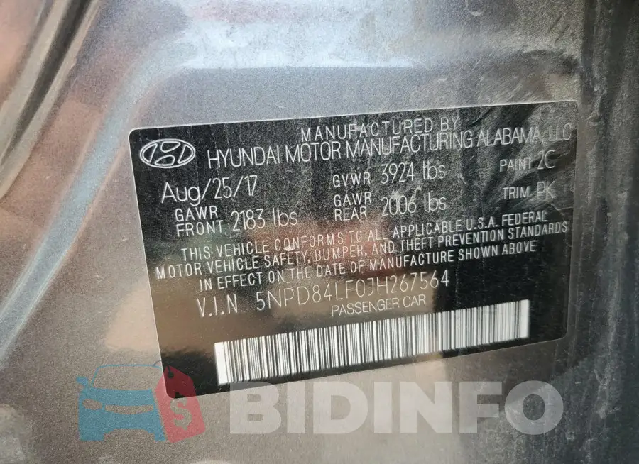 5NPD84LF0JH267564 Photo# 13