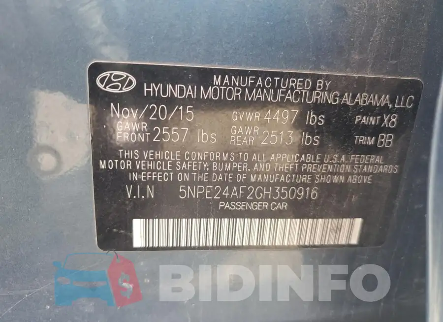5NPE24AF2GH350916 Photo# 12