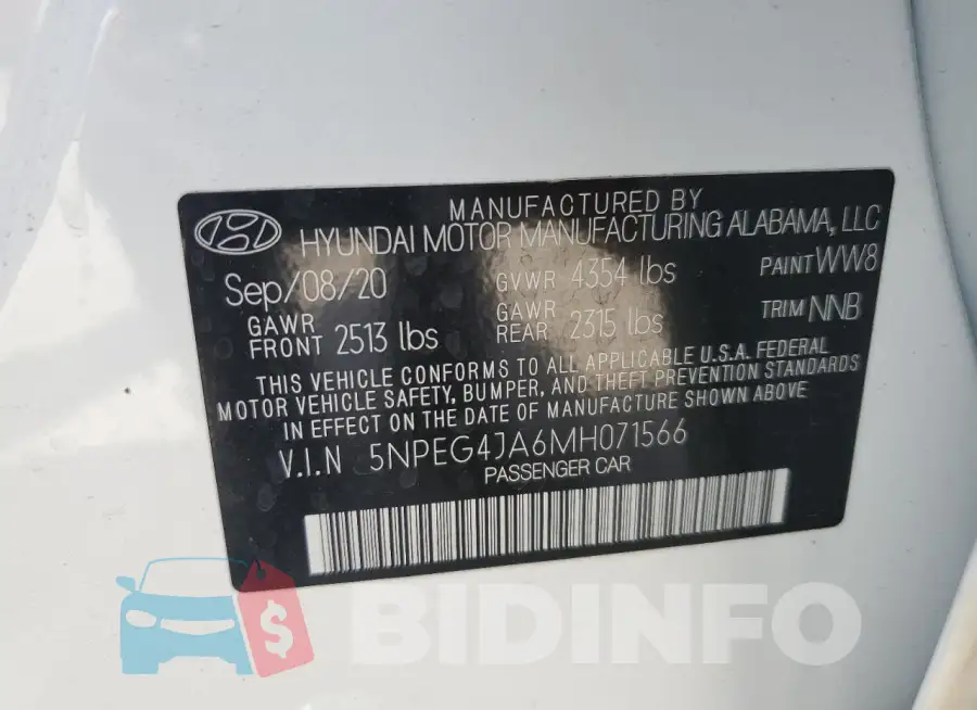 5NPEG4JA6MH071566 Photo# 13