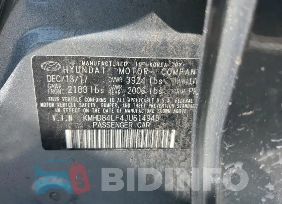 KMHD84LF4JU614945 Photo# 12
