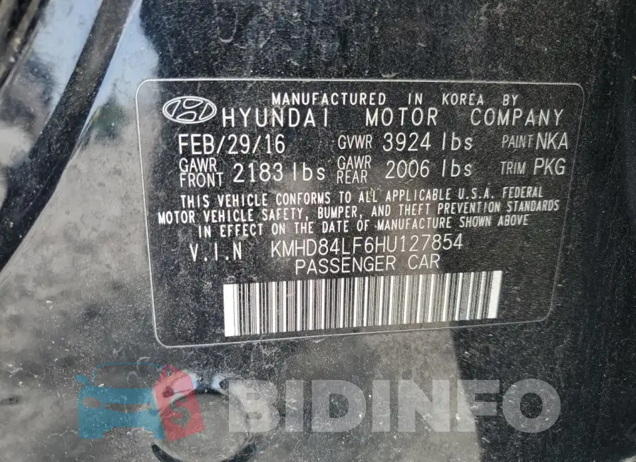 KMHD84LF6HU127854 Photo# 12