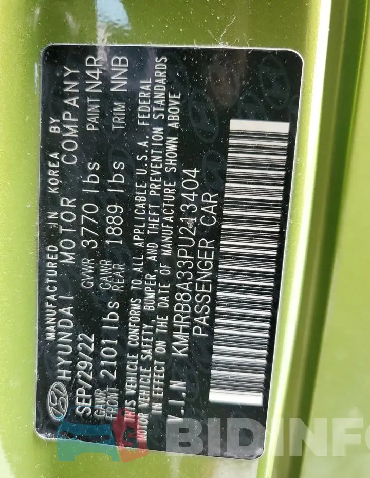 KMHRB8A33PU213404 Photo# 12