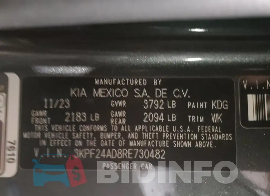 3KPF24AD8RE730482 Photo# 13