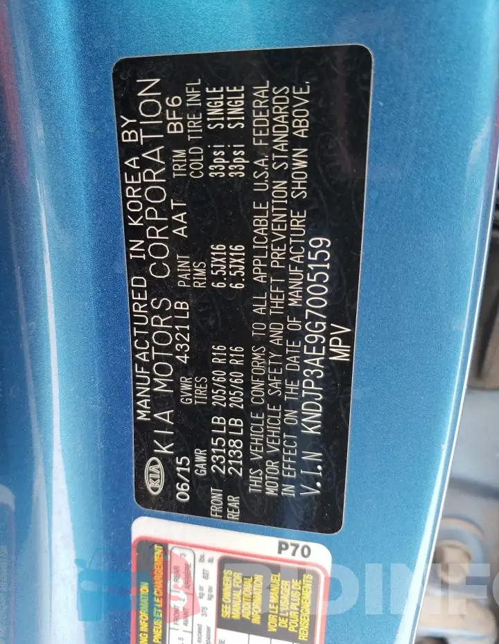 KNDJP3AE9G7005159 Photo# 13