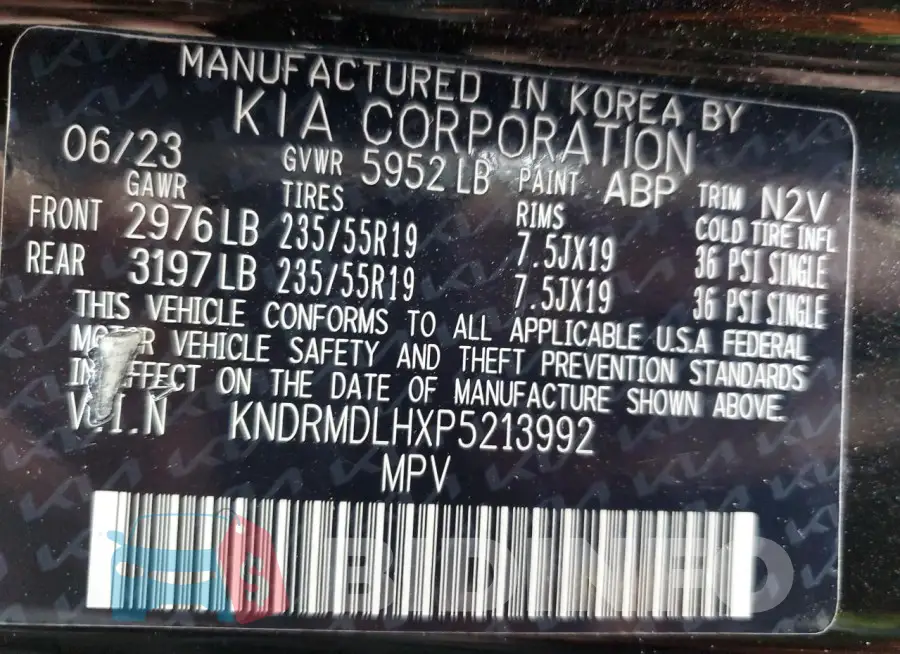 KNDRMDLHXP5213992 Photo# 14