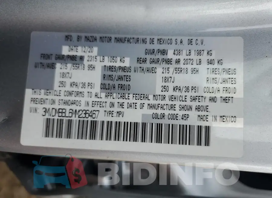 3MVDMBBL6MM236467 Photo# 12