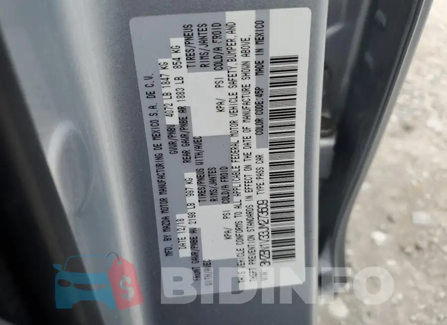 3MZBN1V33JM273609 Photo# 12
