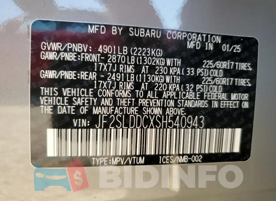JF2SLDDCXSH540943 Photo# 14