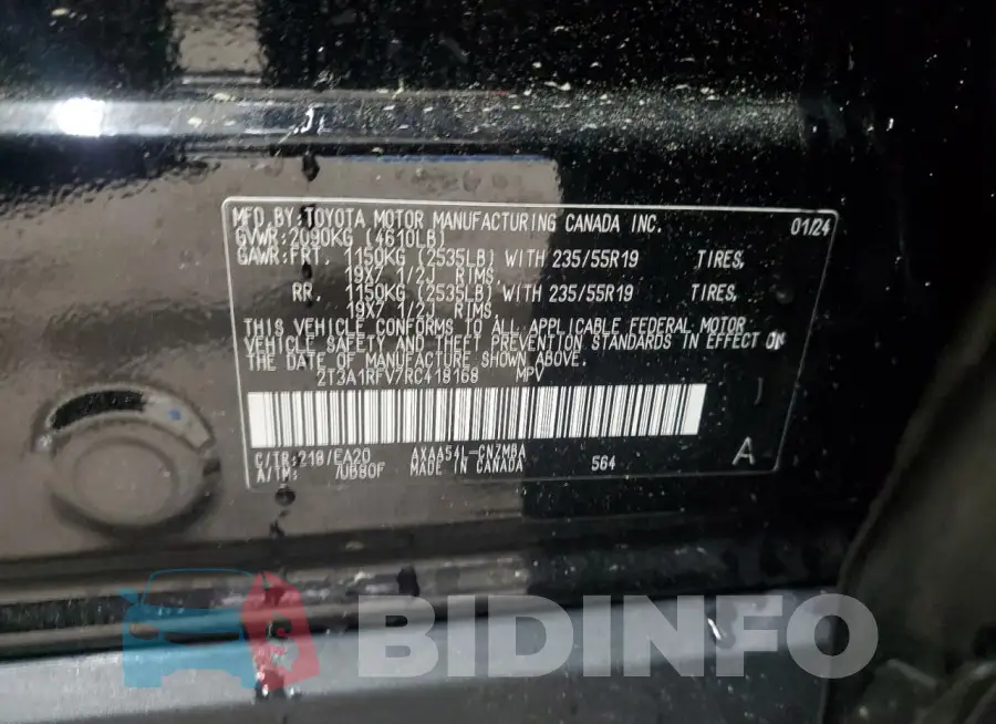 2T3A1RFV7RC418168 Photo# 12