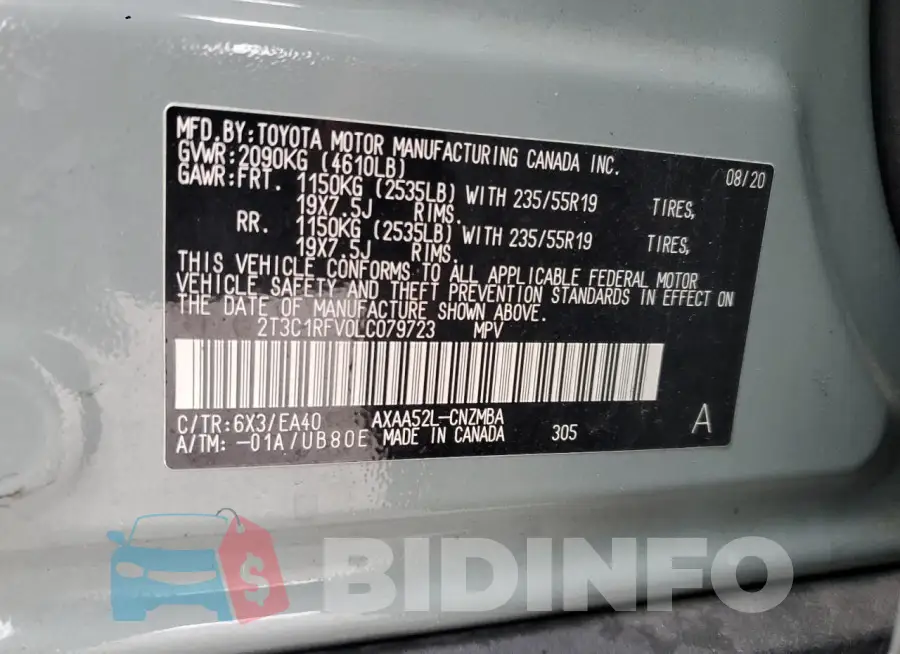 2T3C1RFV0LC079723 Photo# 12