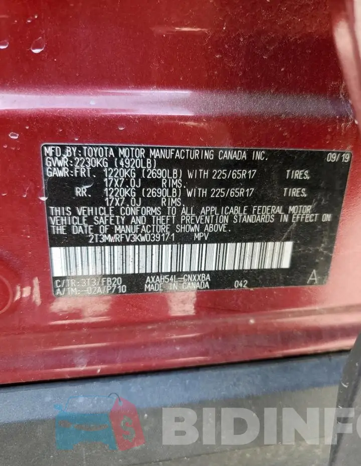 2T3MWRFV3KW039171 Photo# 13