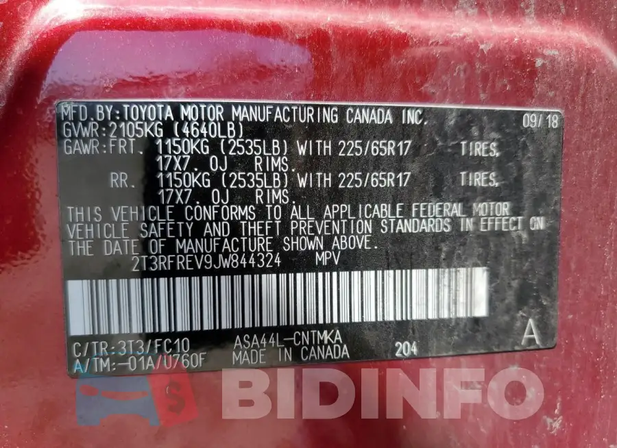 2T3RFREV9JW844324 Photo# 13