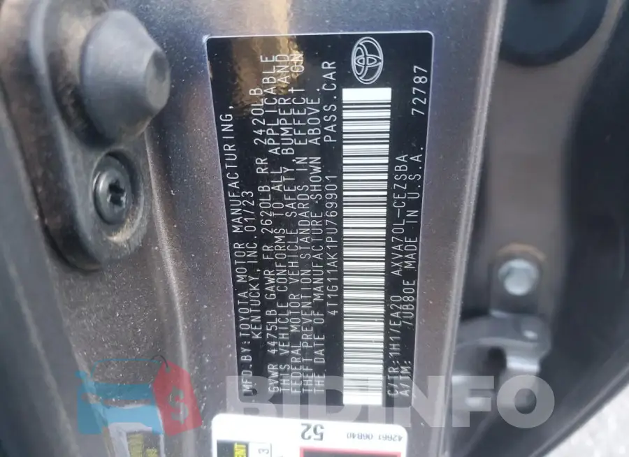 4T1G11AK1PU769901 Photo# 12