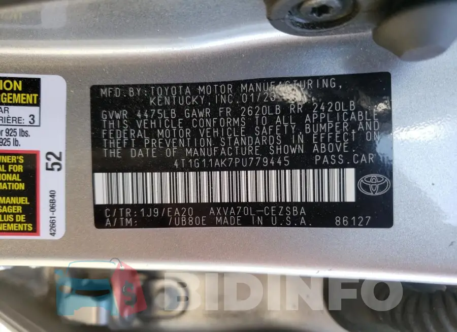4T1G11AK7PU779445 Photo# 12