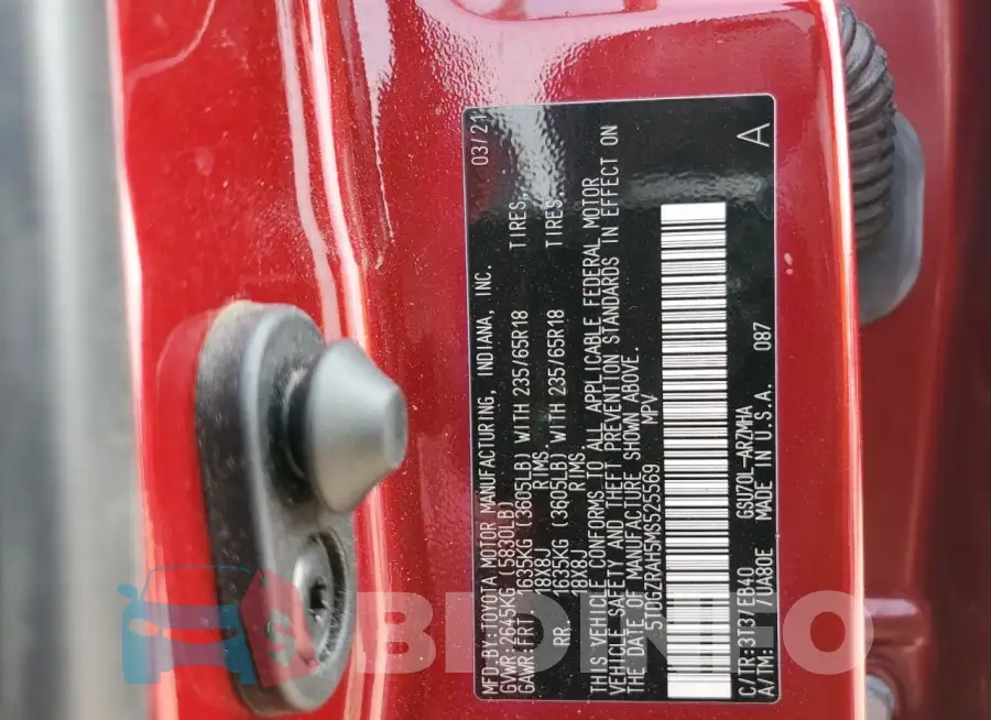 5TDGZRAH5MS525569 Photo# 13