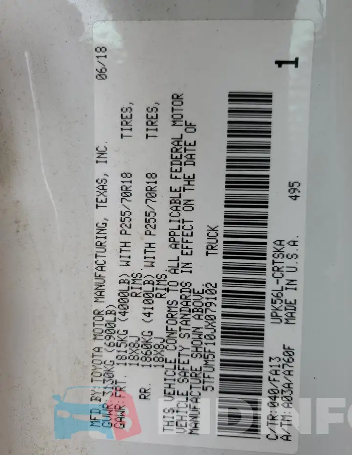 5TFUM5F10JX079102 Photo# 12