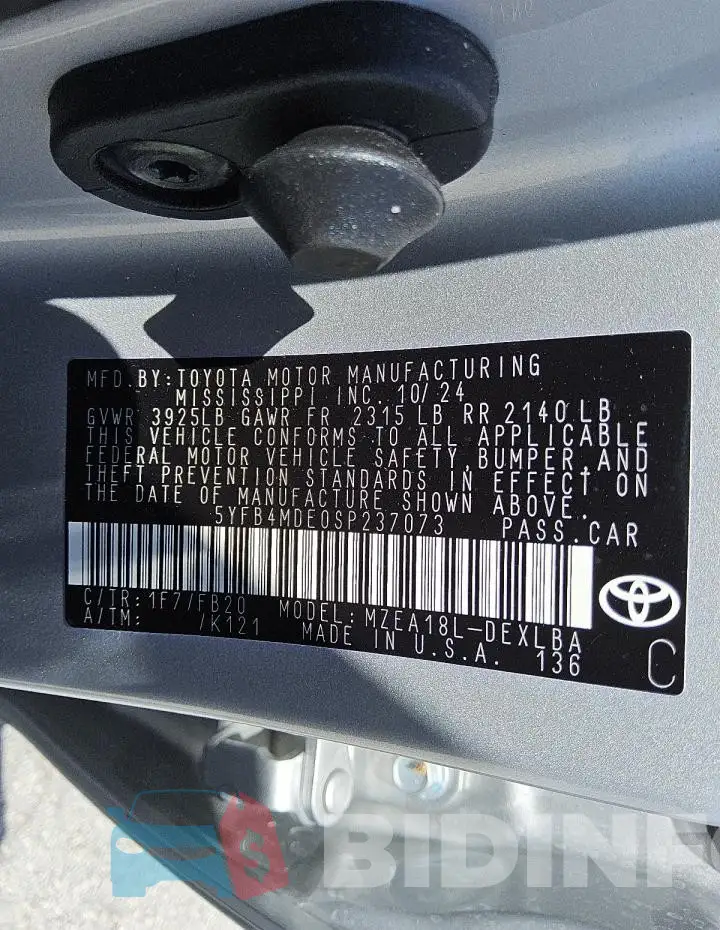 5YFB4MDE0SP237073 Photo# 12