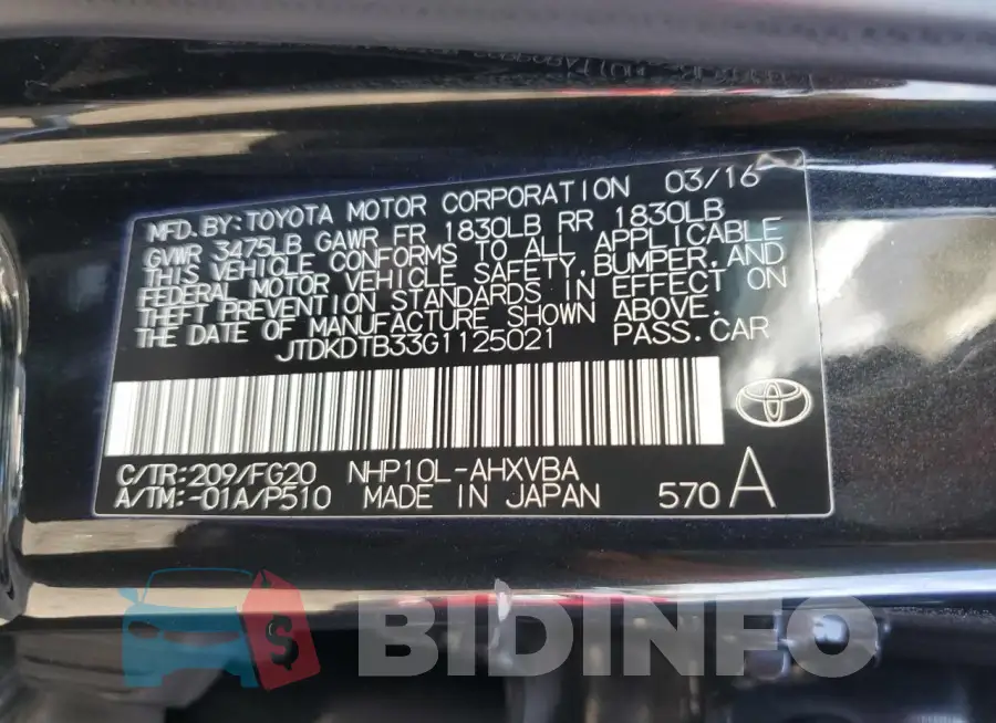 JTDKDTB33G1125021 Photo# 12