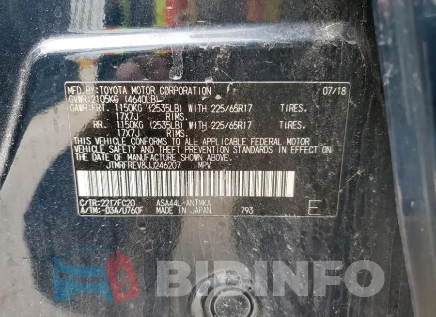 JTMRFREV8JJ246207 Photo# 13