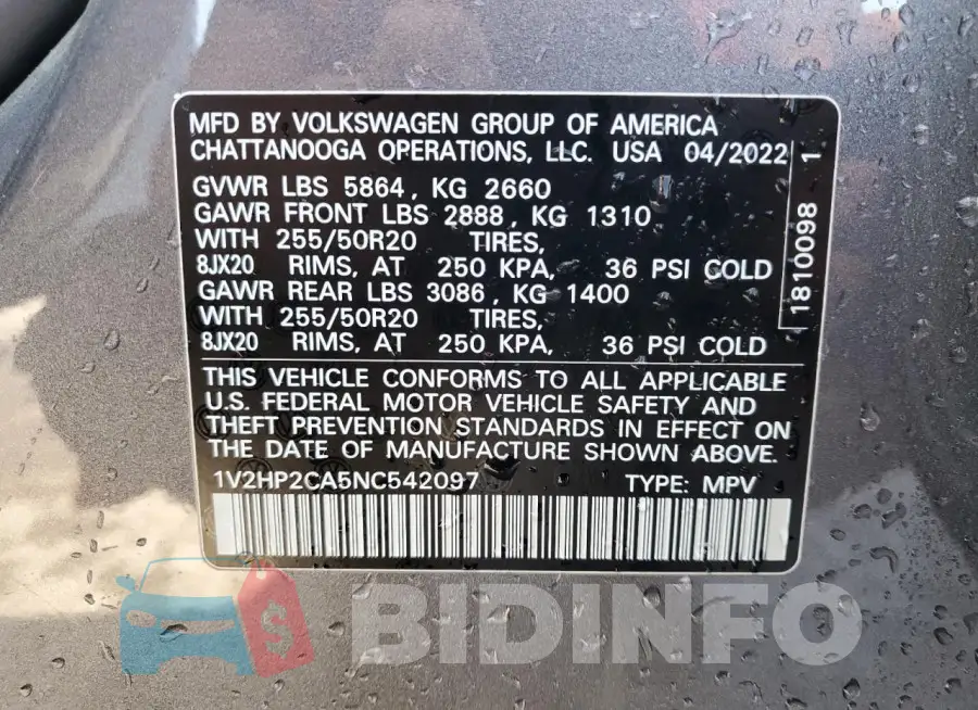 1V2HP2CA5NC542097 Photo# 14