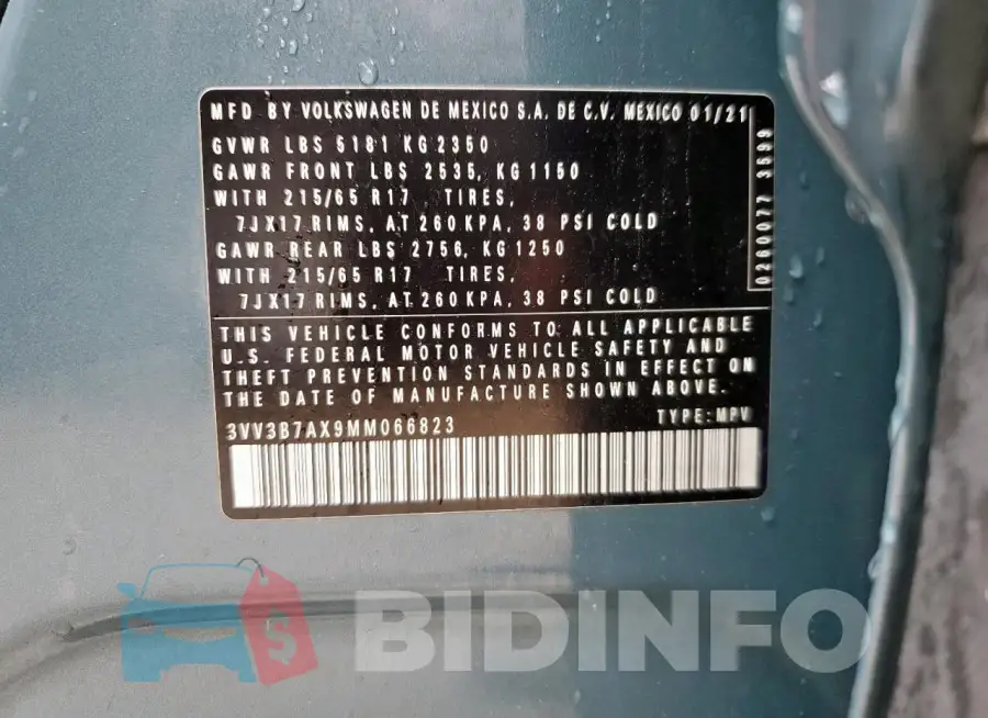 3VV3B7AX9MM066823 Photo# 13