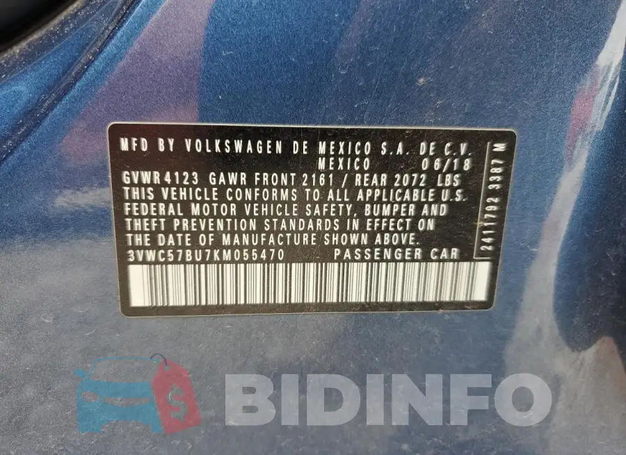 3VWC57BU7KM055470 Photo# 12