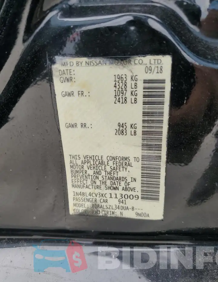 1N4BL4CV3KC113009 Photo# 13